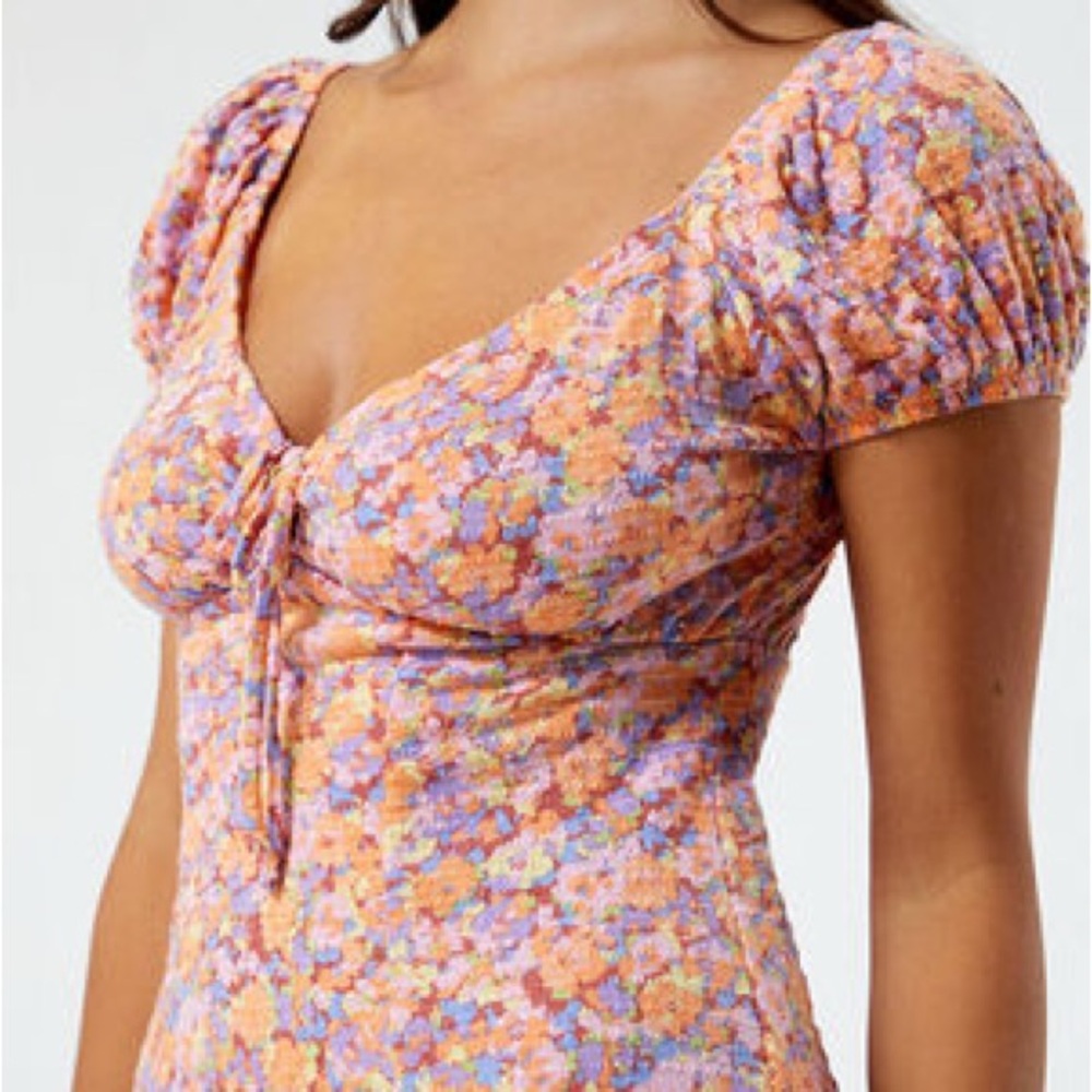 Billabong Orange and Purple Floral Mini Dress - Picture 2 of 14